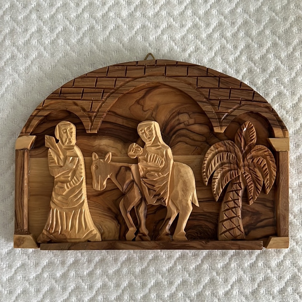 Hand Carved Jesus Birth Wooden Image